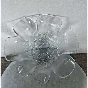 Vintage Mikas Bianca Rosella Fluted Floral Serving Bowl